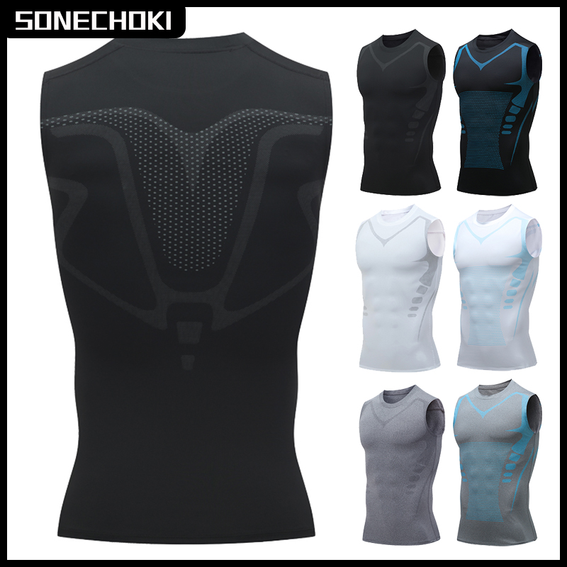 Crossfit Vest - 圧縮タンクトップ男性ジムシャツノースリーブ速乾性印刷スポーツウェア男性フィットネスボディービルベストワークアウト筋肉トップ