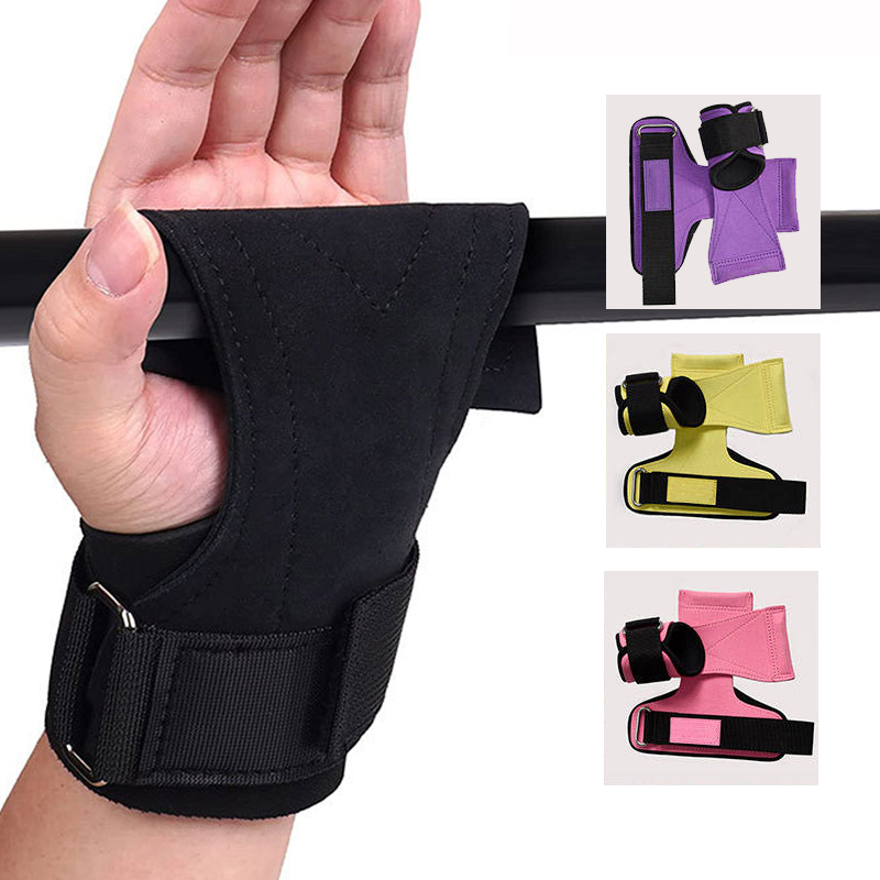 New Crossfit Gear - クロスフィット体操用の厚いパームプロテクター、滑り止めバー、ウェイトリフティンググローブ、ジムグローブ、新しい
