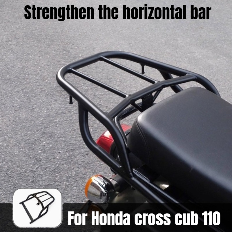 Crossfit Accessories - CC110オートバイアクセサリーブラックリアラゲッジラックキャリアシェルフボックスホルダーサポートブラケットカバー ホンダクロスカブ110対応