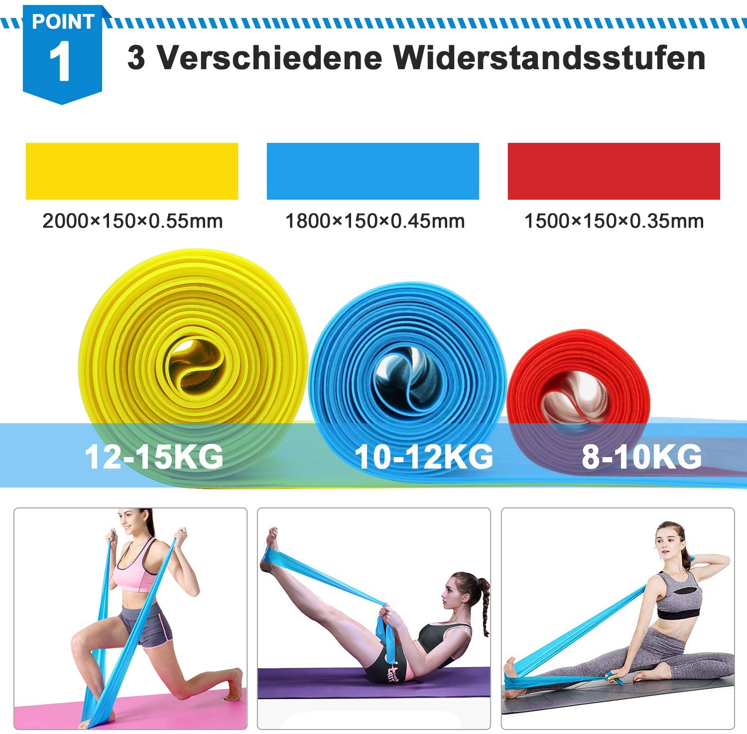 弾性フィットネスバンド 3 個レジスタンスバンド弾性フィット - Crossfit Equipment のレビューと価格