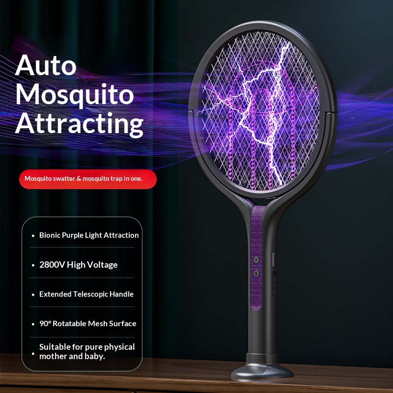 回転ヘッド式虫除けラケット 充電式電動ハエたたき 蚊取り器  - Head Racket Boom のレビューと価格