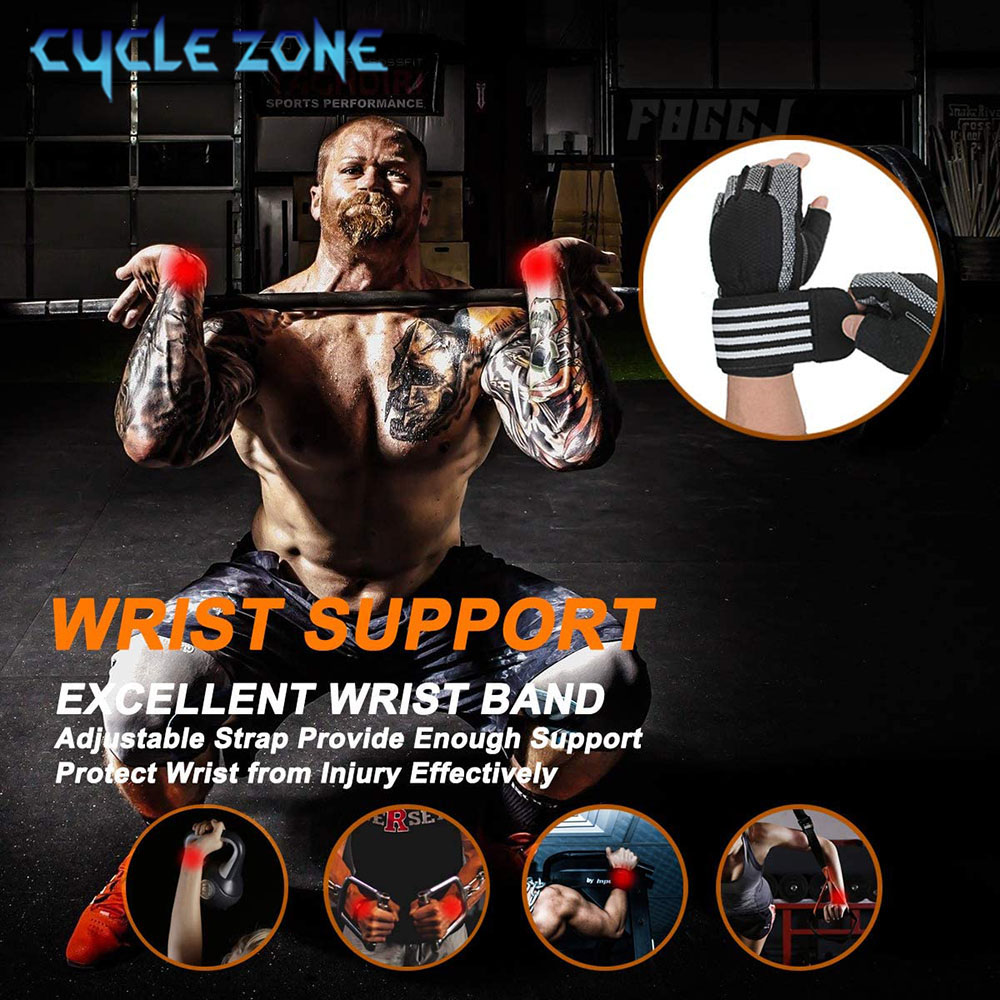 男女兼用ハーフフィンガージムフィットネスグローブ（リストラッ - Crossfit Equipment のレビューと価格