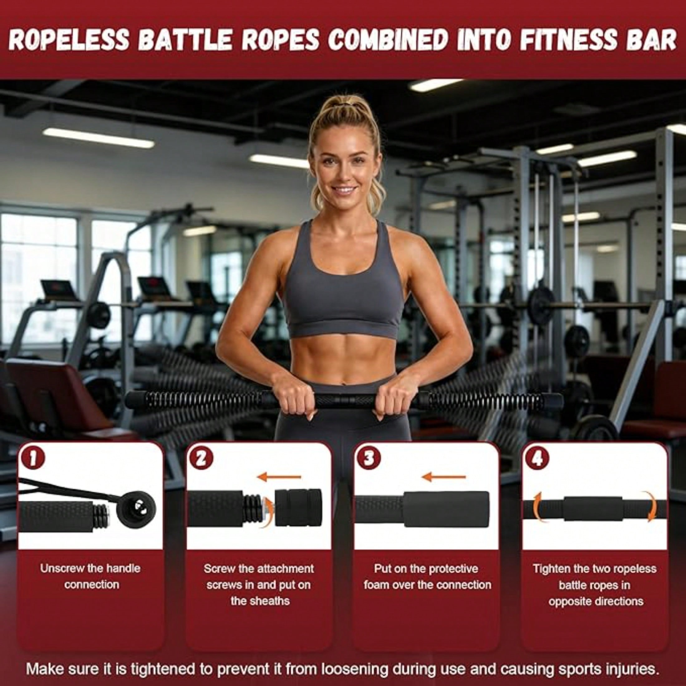 2-in-1アップグレード版コードレスバトルロープパワーツイ - Crossfit Equipment のレビューと価格