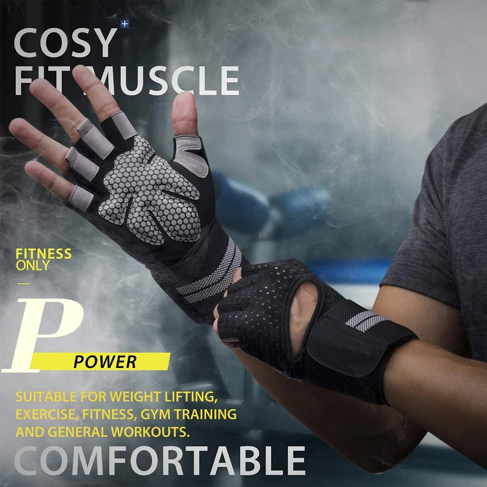 1 ペアハーフフィンガージムフィットネスグローブリストラップ - Crossfit Equipment のレビューと価格